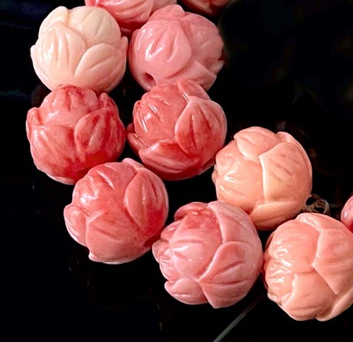 10mm pink shell lotus flower - shell,