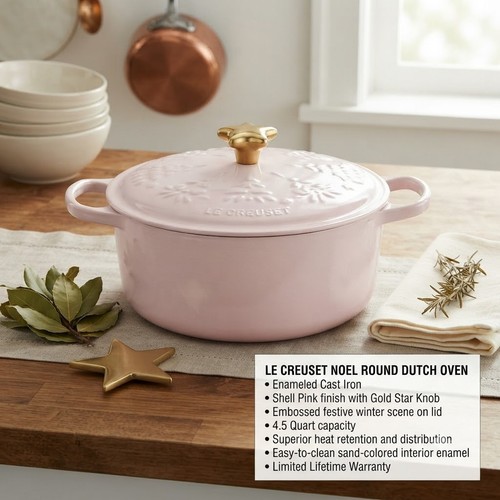 Creuset holiday tree cast - le,